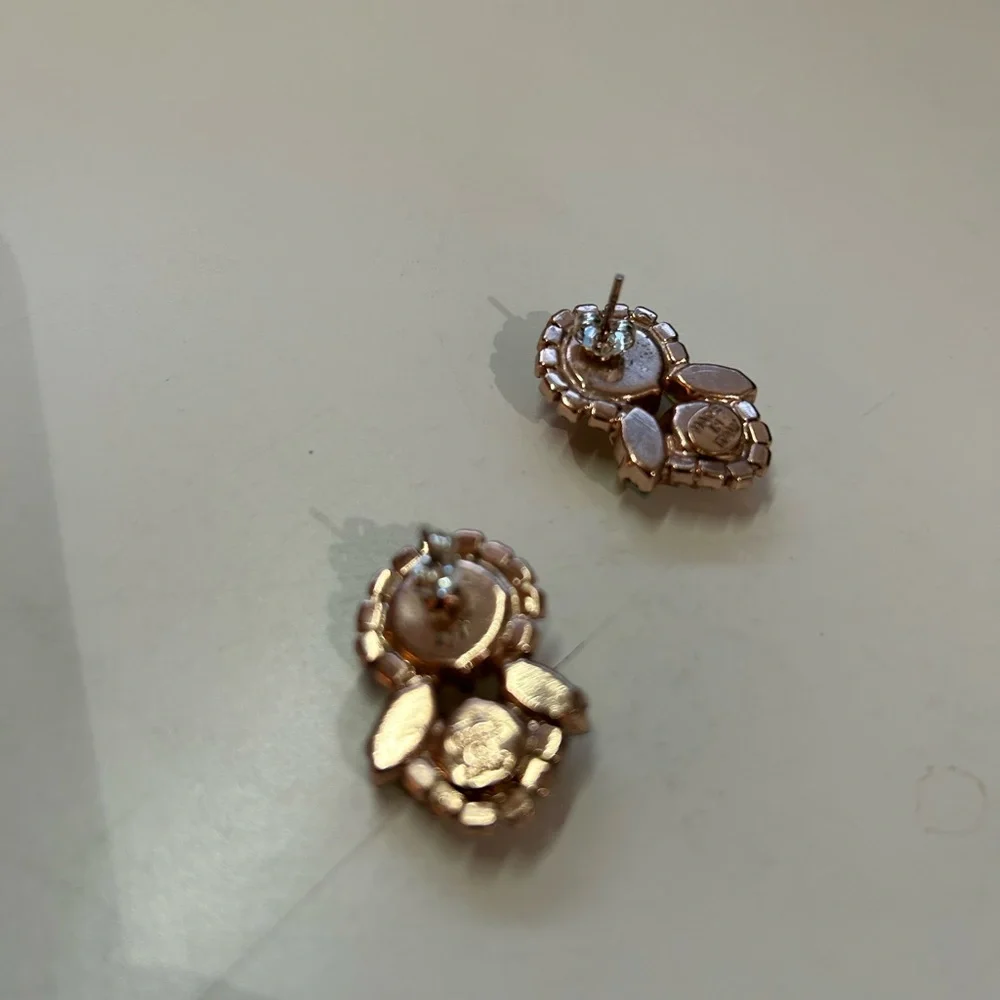Elegant Crystal and Stone Earrings - Picture 2 of 4